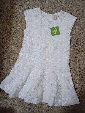 kate spade White Textured Cap-Sleeve Flare Dress